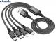 Кабель USB 3в1 Hoco X76 3in1 lighting-microUSB-Type С 1m Black черный 3