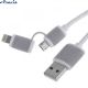Кабель Pulso USB -Micro USB/Apple 1m pink круглый 2