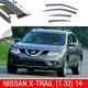 Дефлектори вікон вітровики Nissan X-Trail T-32 2014- П/K скотч FLY з Хром смугою 4