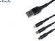 Кабель USB 3в1 Remax RC-186th 3in1 USB-Lightning + MicroUSB + Type С чорний 1
