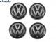 Колпачки на диски Volkswagen 66/55мм черный хром пластик объемный логотип 0