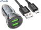 Зарядка від прикурювача HocoZ47 3A/2*USB+кабель Micro USB 20W QC3.0 Чорний 0