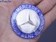 Емблема Mercedes на капот скотч 3М метал D52мм синя 0