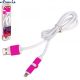 Кабель Pulso USB-Micro USB/Apple 1m pink круглий 3
