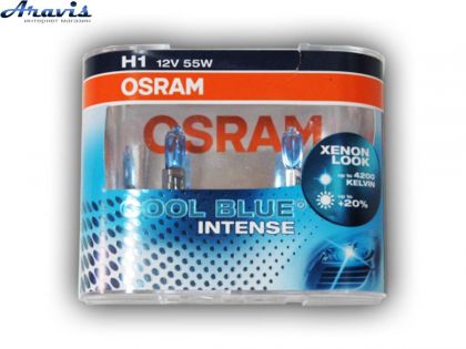 Галогенная лампа H1 12V 55W OSRAM +20% 64150CBI Cool Blue Intense