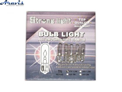 Лампочка в щиток T5 12V 1.2W W2/d-4,6мм Strong Light K-10607