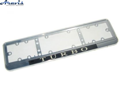 Рамка под номер NEON-Turbo/хром/стекло/подсветка