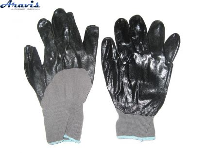 Перчатки рабочие 38 (5-1) чёрные/синтетич/прорезиненные