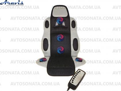 Накидки на сидения с подогревом и массаж 5 моторов 12V/220V М-23009 GY/BK