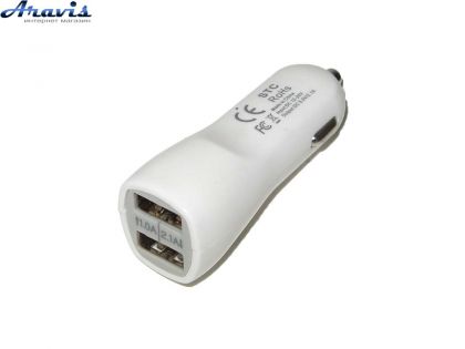 Зарядне /Адаптор подвійний Mini USB 12/24V -> 5V 2100mA