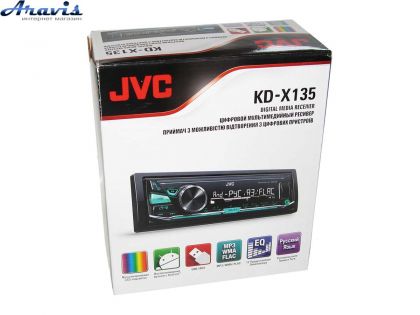 Автомагнитола JVC KD-X135 мультицветный