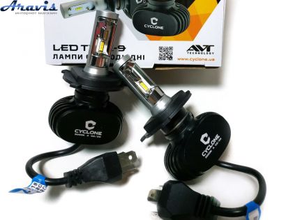 Автомобильные светодиодные LED лампы H4 Cyclone 5000K type 9 v2 комплект для авто