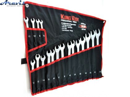 Набор ключей гаечных рожково-накидных KingRoy KRTRP-18 18 предметов в сумке