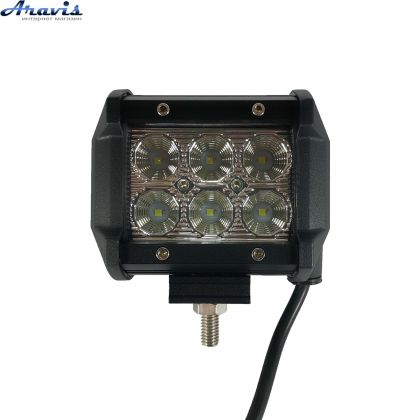 Дополнительные светодиодные фары LED Лидер 18W черный отражатель прямоугольные дальний