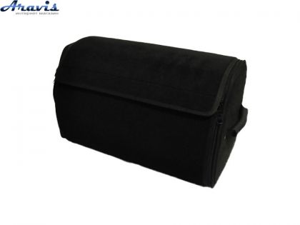 Саквояж органайзер у багажник 400х300х280мм чорна Текстиль Gran (основа гранули) пластикові ручки липучки