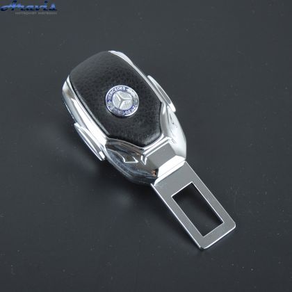 Заглушка ремня безопасности метал Mercedes цинк.сплав + кожа + вход под ремень FLY №3