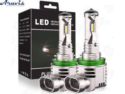 Автомобильные светодиодные LED лампы H11(H8/H9/H16) 60w 9600lm A50 3570 Chip 6000K 9-18V
