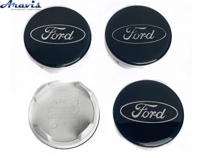 Колпачки на диски Ford синие гладкие 54/51мм заглушки на литые диски