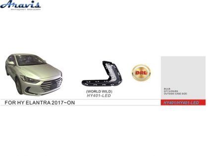 Протитуманні фари LED Hyundai Elantra 2016-18 HY-401LED/DRL
