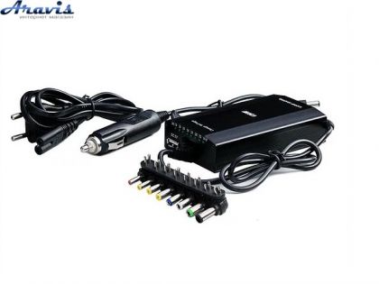 Зарядний пристрій для ноутбуків 12/220V 100W 8 насадок +USB Картонна упаковка 0302