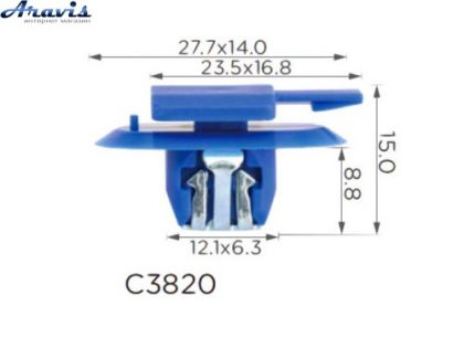 Кліпси C3820 обшивки Дверей подушки безпеки Volkswagen GM Citroen Peugeot 11611623 100шт