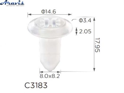 Кліпси C3183 під саморіз Volkswagen Audi Seat Skoda Porsche N10318001,N-103-180-01,14254 100шт