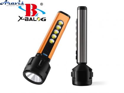 Ліхтарик ручний АКБ вбудований,діод P30+COB,Micro USB, довж.-12см,метал. корп.X-Balong CB-C67