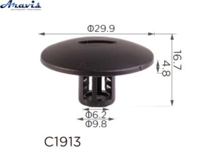 Кліпси C1913 килимків крила підкрилка Renault 7703081227,20120,20122 100шт