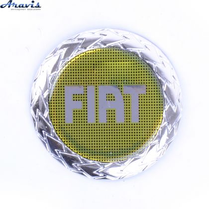 Эмблема Fiat с колоском пластик скотч желтая D80