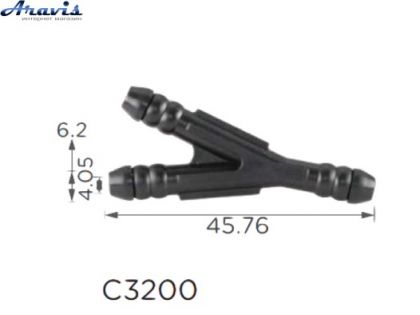 З’єднувач C3200 для трубок трійник d4,05 6,2 45,76 мм 100шт