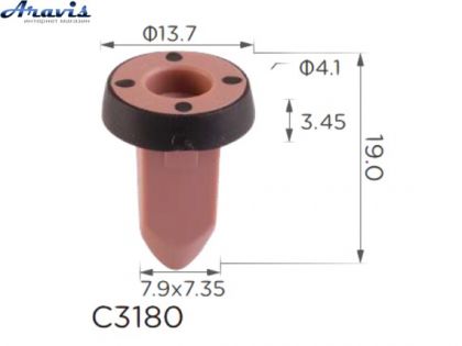 Кліпси C3180 Кріплення Бампера Volkswagen Audi Seat Skoda N10507301 N-105-073-01 14310 100шт