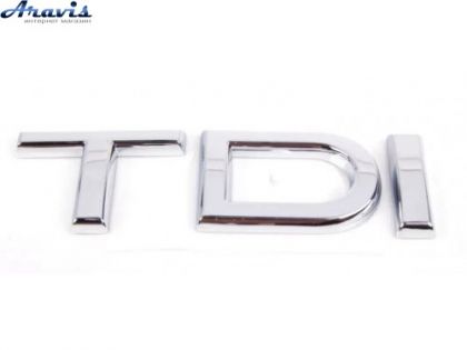 Эмблема надпись TDI на багажник хром A3/A4/A5/A6 2008- 68х20мм 8J08537372ZZ