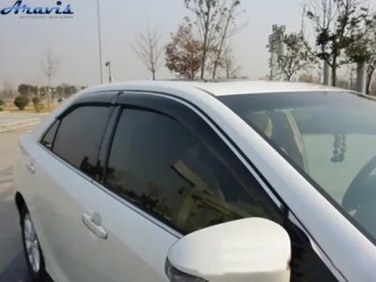Дефлектори вікон вітровики Toyota Camry V50 2011-2017 з хром молдингом AVTM