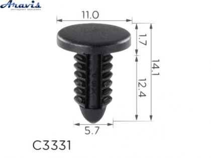 Клипсы C3331 обшивки Багажник крыла Mercedes A0029973386 100шт