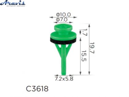 Клипсы C3618 Дверей молдинг обшивки Mazda KD5350M38 100шт