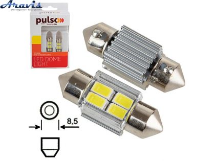 Лампочка світлодіодна PULSO/софітні/LED SV8.5/T11x31mm/4 SMD-5730/9-18v/130Lm (LP-62031)