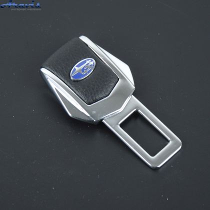 Заглушка ремня безопасности метал Subaru цинк.сплав + кожа FLY тип №2