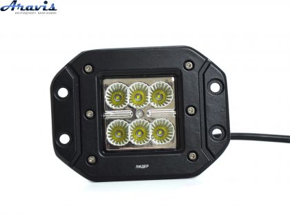 Додаткові світлодіодні фари LED Лідер 18W 15-18W 3039 квадратні врізна ближній