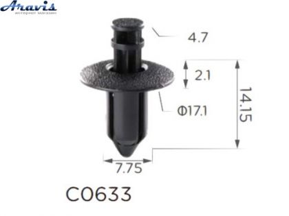 Клипсы C0633 распорные Honda Toyota Suzuki Subaru Mitsubishi Nissan 91505-SL0-003 100шт