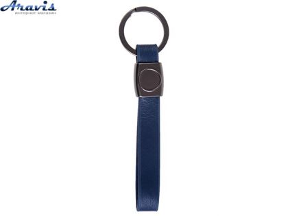 Брелок для ключів шкіряний довгий синій OPEL (шкіра довгий OP CN)