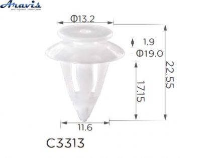 Клипсы C3313 обшивки Дверей Mercedes A0009912498 Renault 100шт