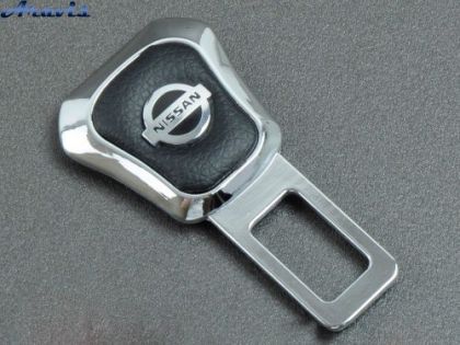 Заглушка ремня безопасности метал Nissan цинк.сплав + кожа FLY №7