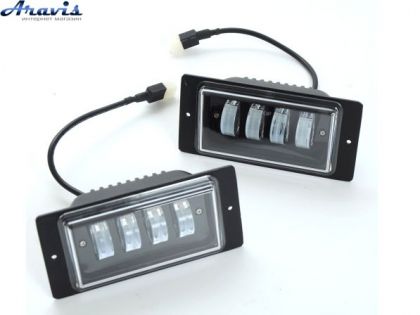 Протитуманні фари LED ВАЗ 2110-15 40W білий 4*10W лінзи алюмінієвий корпус c DRL HPG-050-03 2шт