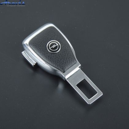 Заглушка ремня безопасности метал Opel цинк.сплав + кожа + вход под ремень FLY №5
