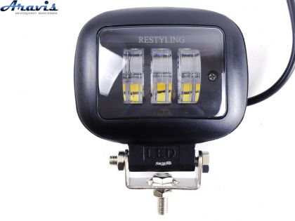 Додаткові світлодіодні фари LED Квадрат 45W (15W*3) 10-30V 120*100*60mm Ближній жовтий, дальній білий RESTALING матова