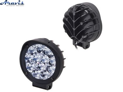 Додаткова світлодіодна лампа LED AUR G029 12led*10w 75мм 12V алюміній кругла 48789 G029