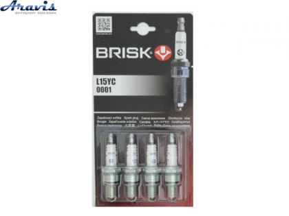 Свічки Brisk L15YC.4B Super Зазор-0.8мм ключ-21 ВАЗ 2101-07 0001 блістер