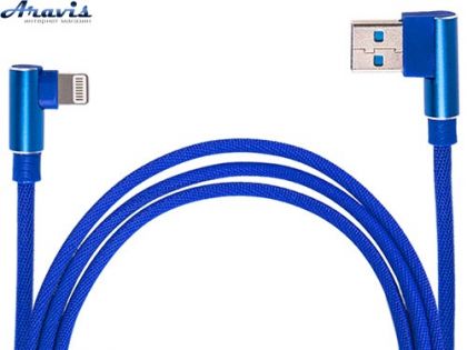 Кабель USB-Apple Blue 90° 100 Bl 90° синій