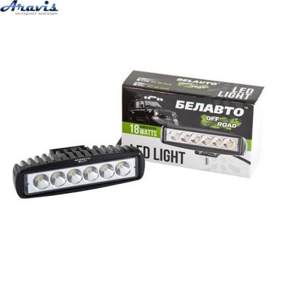 Додаткові світлодіодні фари LED Белавто BOL0203 18W прямокутні дальній