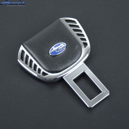 Заглушка ремня безопасности метал Subaru цинк.сплав + кожа FLY тип №1